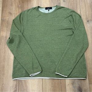 🌟RAG & BONE🌟 MENS CREW NECK MERINO WOOL COTTON LINEN BLEND SWEATER GREEN XXL